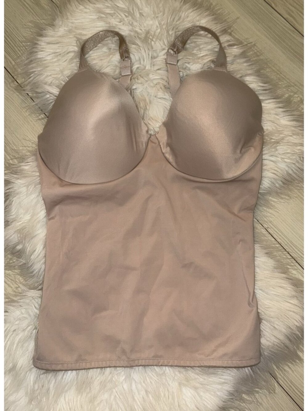 Bali 8408 Powershape Firm Control Shaping Underwire Bra Top Womens 38DD Beige